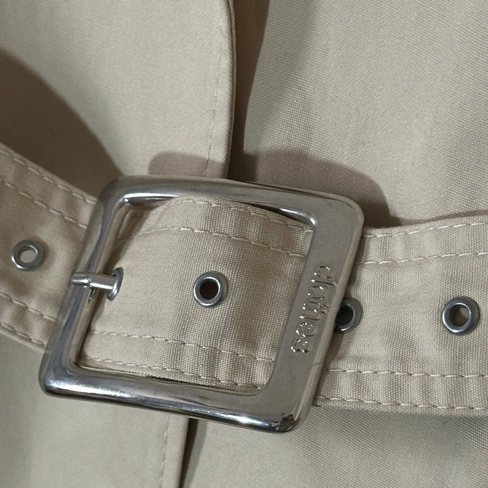 Clothes London Beige Trench Coat – Size 10, Belted Longline Classic Style‎ - Picture 5 of 13
